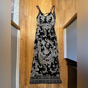 Black and white boho maxi dress